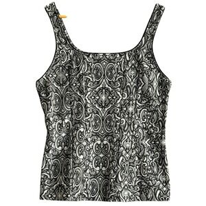 WHBM Grey Black Paisley Jacquard Tank Top Whimsygoth Victorian Steampunk